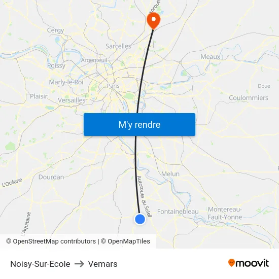 Noisy-Sur-Ecole to Vemars map