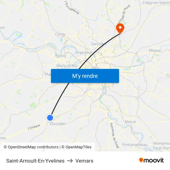 Saint-Arnoult-En-Yvelines to Vemars map