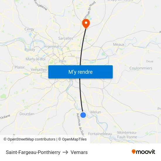 Saint-Fargeau-Ponthierry to Vemars map