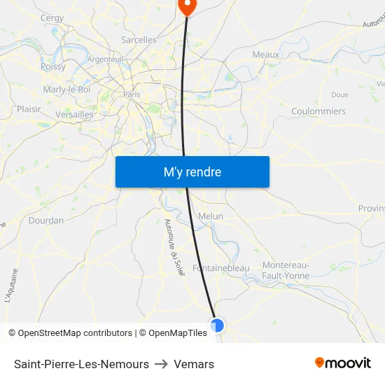 Saint-Pierre-Les-Nemours to Vemars map