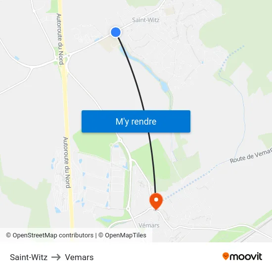 Saint-Witz to Vemars map