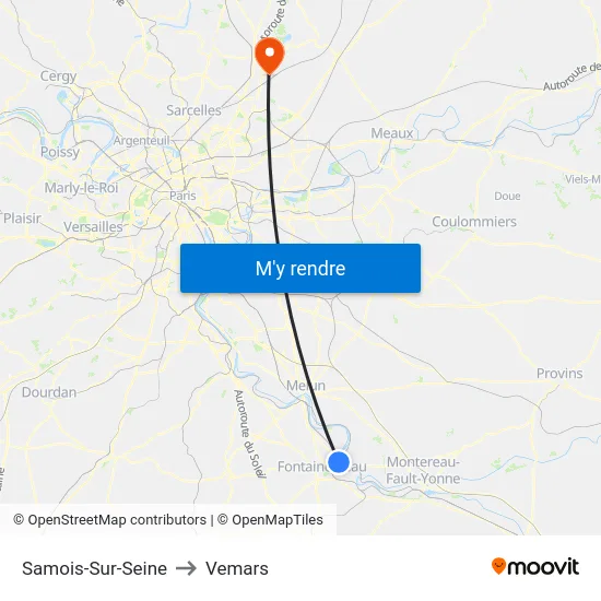 Samois-Sur-Seine to Vemars map