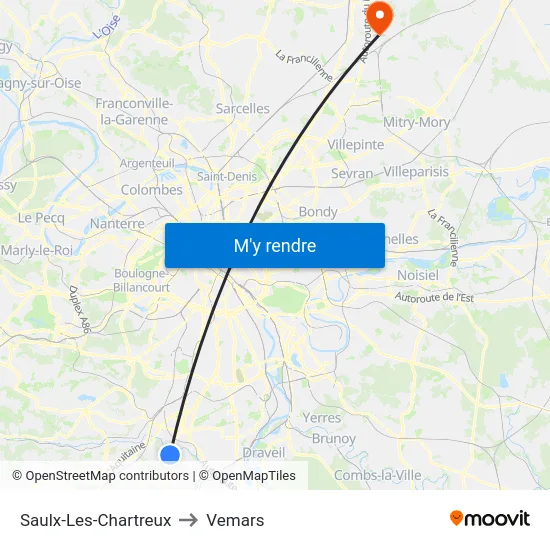 Saulx-Les-Chartreux to Vemars map