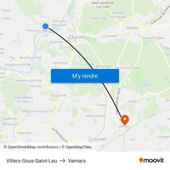 Villers-Sous-Saint-Leu to Vemars map