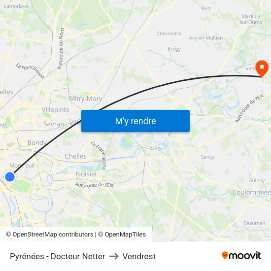 Pyrénées - Docteur Netter to Vendrest map