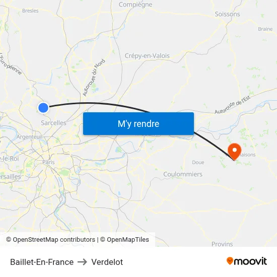 Baillet-En-France to Verdelot map