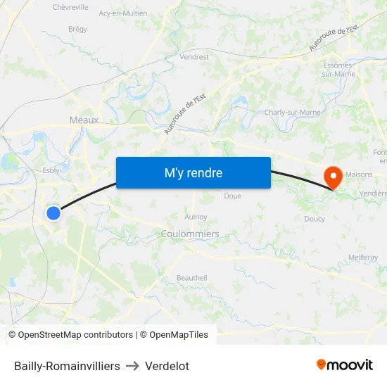 Bailly-Romainvilliers to Verdelot map