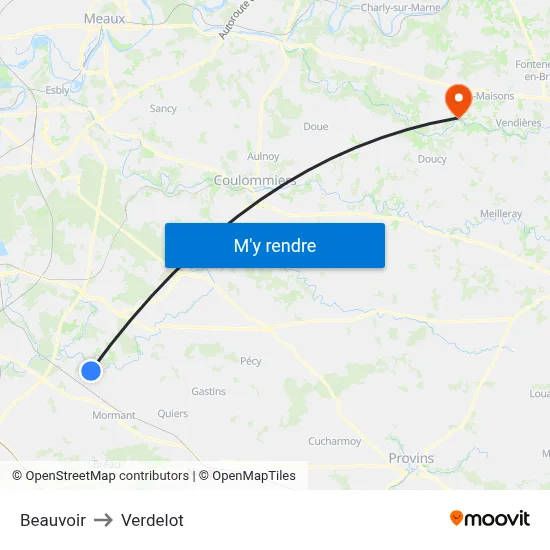 Beauvoir to Verdelot map