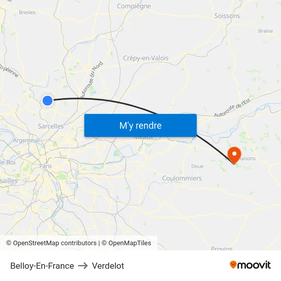 Belloy-En-France to Verdelot map