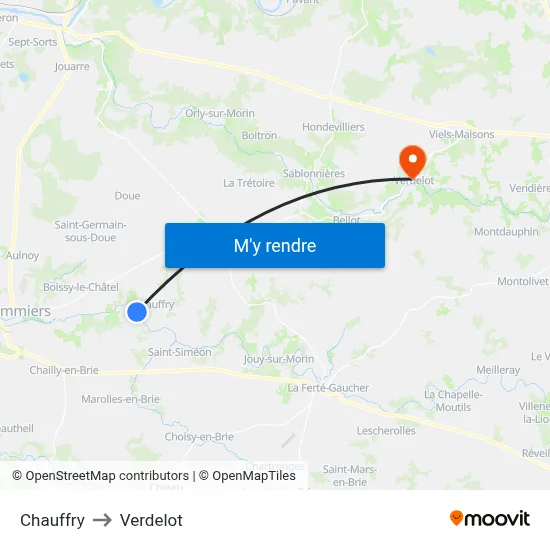 Chauffry to Verdelot map