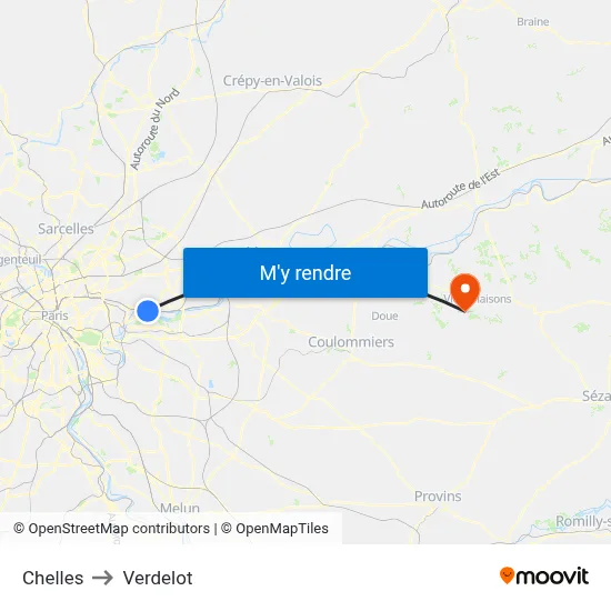 Chelles to Verdelot map