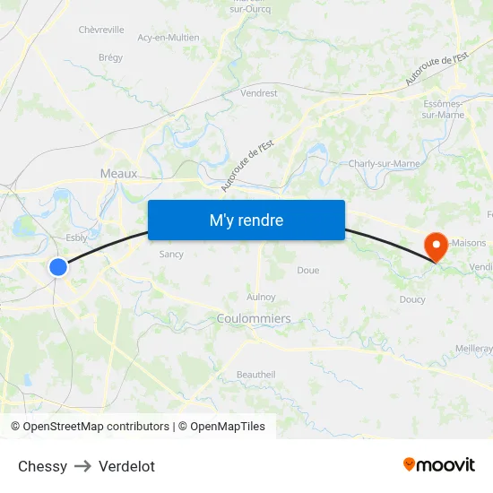 Chessy to Verdelot map