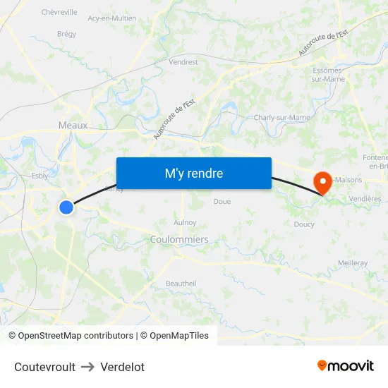 Coutevroult to Verdelot map