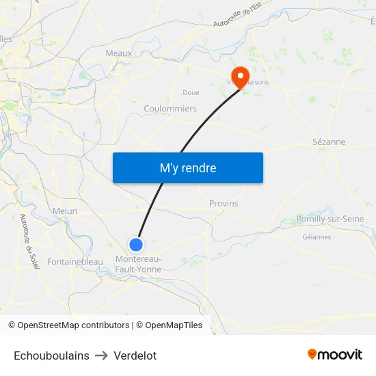 Echouboulains to Verdelot map