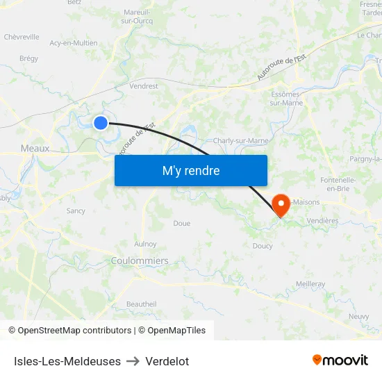 Isles-Les-Meldeuses to Verdelot map