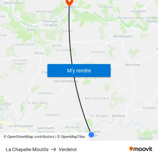 La Chapelle-Moutils to Verdelot map