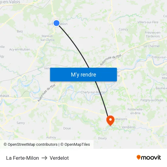 La Ferte-Milon to Verdelot map