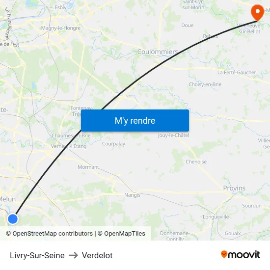 Livry-Sur-Seine to Verdelot map