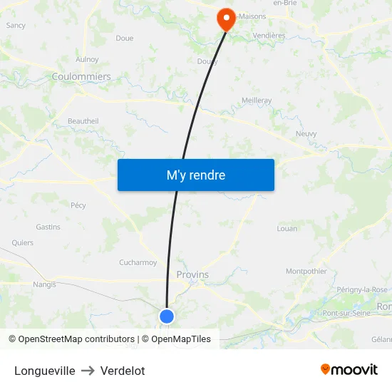 Longueville to Verdelot map