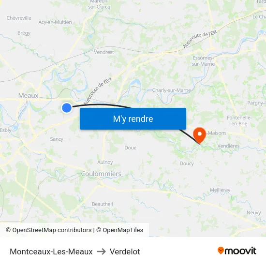 Montceaux-Les-Meaux to Verdelot map