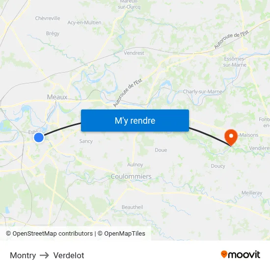 Montry to Verdelot map