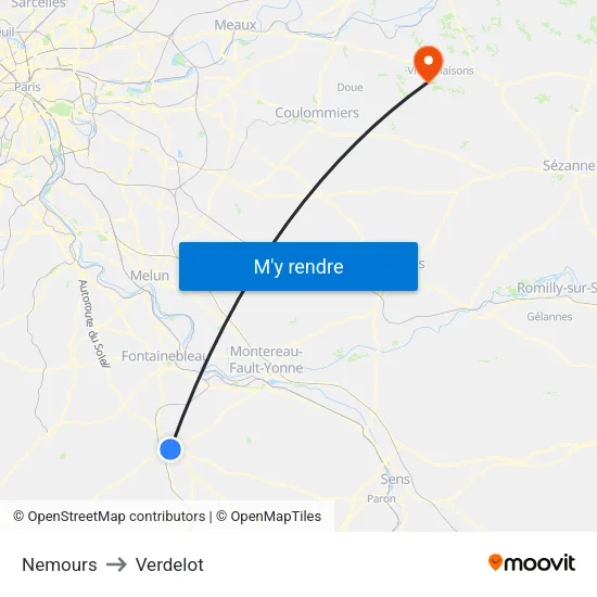 Nemours to Verdelot map