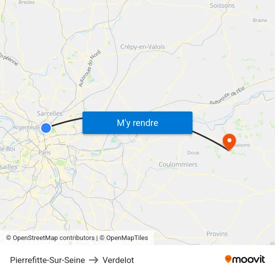 Pierrefitte-Sur-Seine to Verdelot map