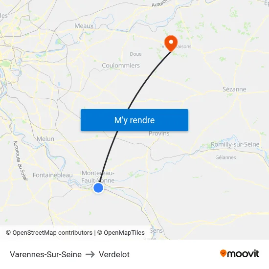 Varennes-Sur-Seine to Verdelot map