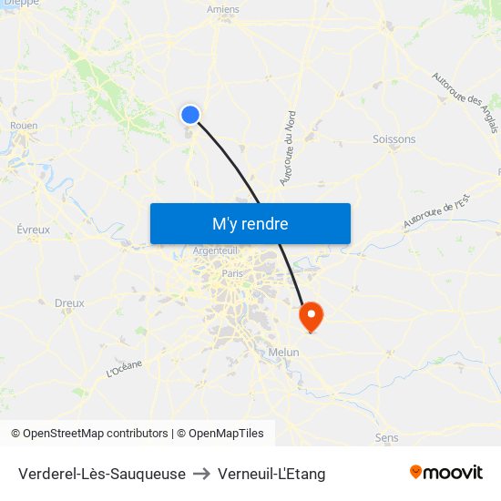 Verderel-Lès-Sauqueuse to Verneuil-L'Etang map