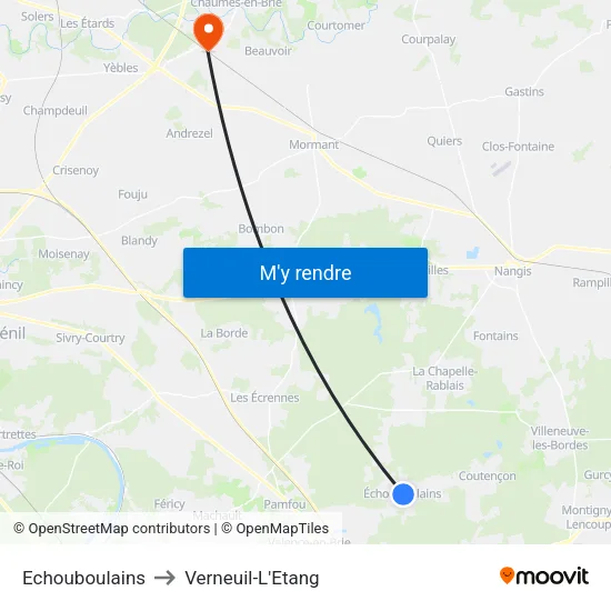 Echouboulains to Verneuil-L'Etang map