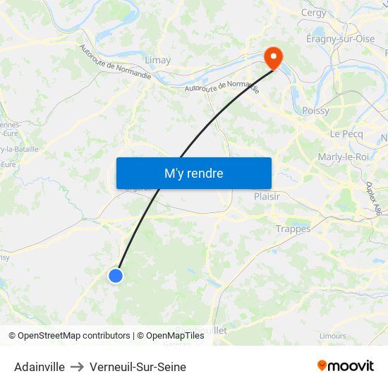 Adainville to Verneuil-Sur-Seine map