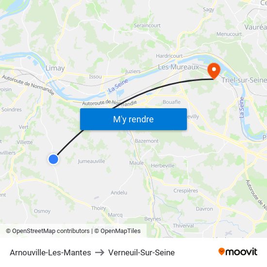 Arnouville-Les-Mantes to Verneuil-Sur-Seine map