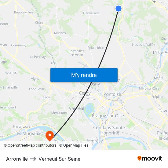 Arronville to Verneuil-Sur-Seine map