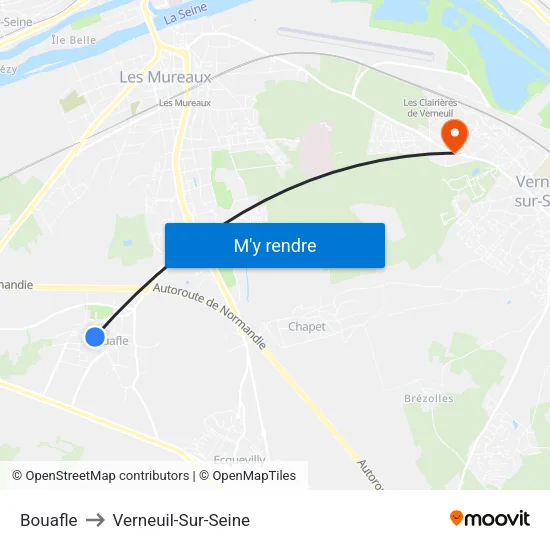 Bouafle to Verneuil-Sur-Seine map