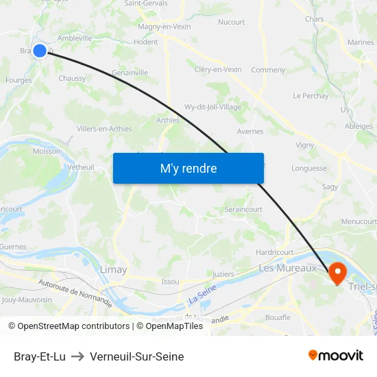 Bray-Et-Lu to Verneuil-Sur-Seine map