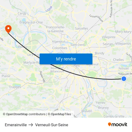Emerainville to Verneuil-Sur-Seine map