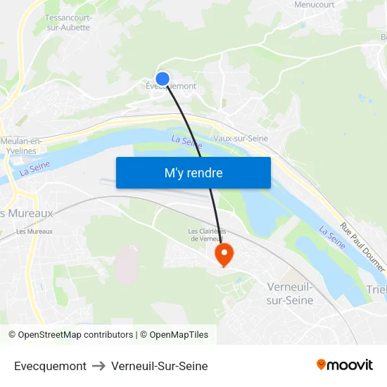 Evecquemont to Verneuil-Sur-Seine map