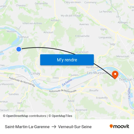 Saint-Martin-La-Garenne to Verneuil-Sur-Seine map