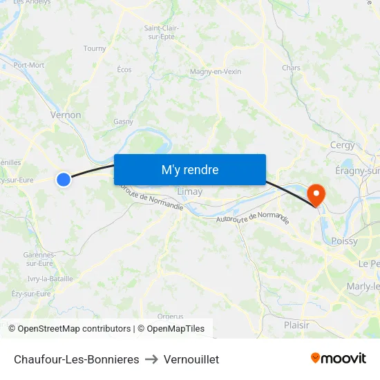 Chaufour-Les-Bonnieres to Vernouillet map