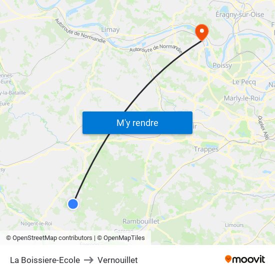 La Boissiere-Ecole to Vernouillet map