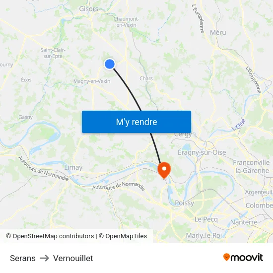 Serans to Vernouillet map