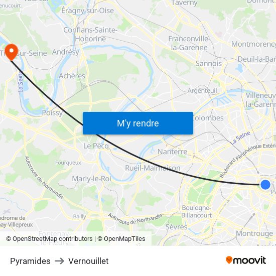 Pyramides to Vernouillet map