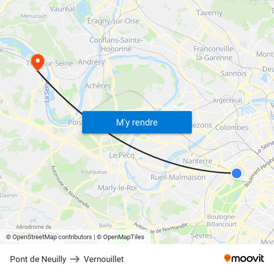 Pont de Neuilly to Vernouillet map