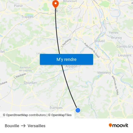 Bouville to Versailles map