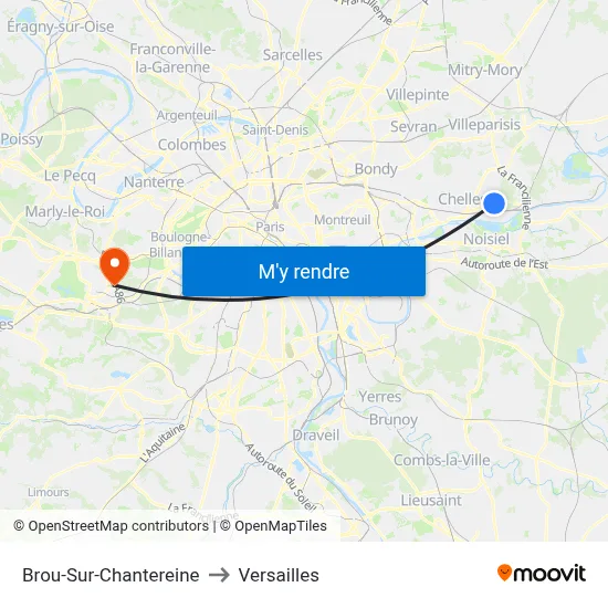 Brou-Sur-Chantereine to Versailles map