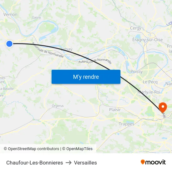 Chaufour-Les-Bonnieres to Versailles map