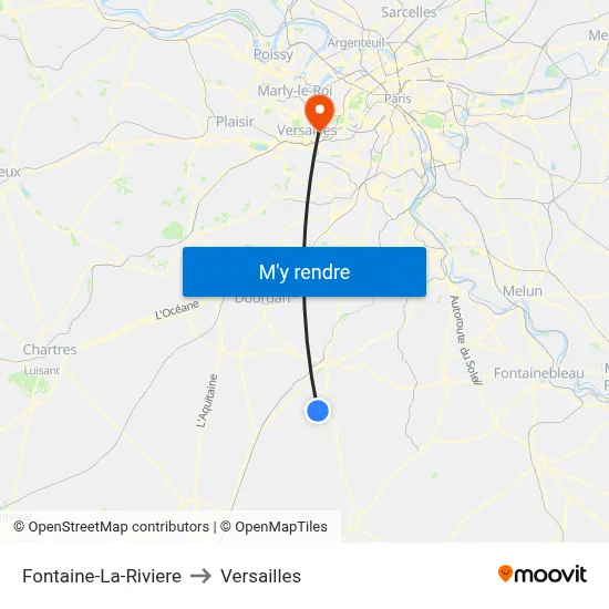 Fontaine-La-Riviere to Versailles map