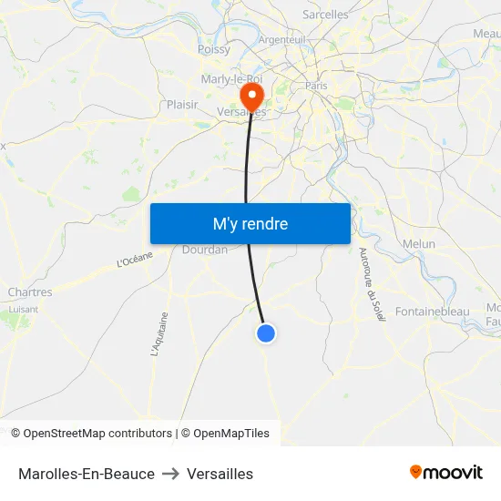 Marolles-En-Beauce to Versailles map