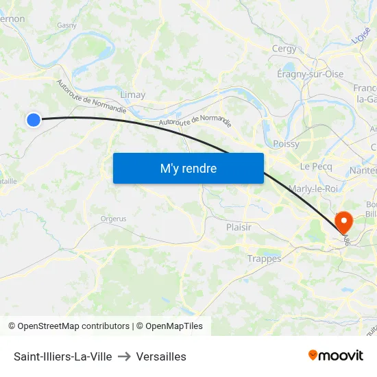 Saint-Illiers-La-Ville to Versailles map