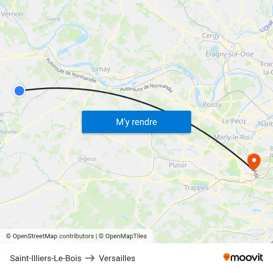 Saint-Illiers-Le-Bois to Versailles map